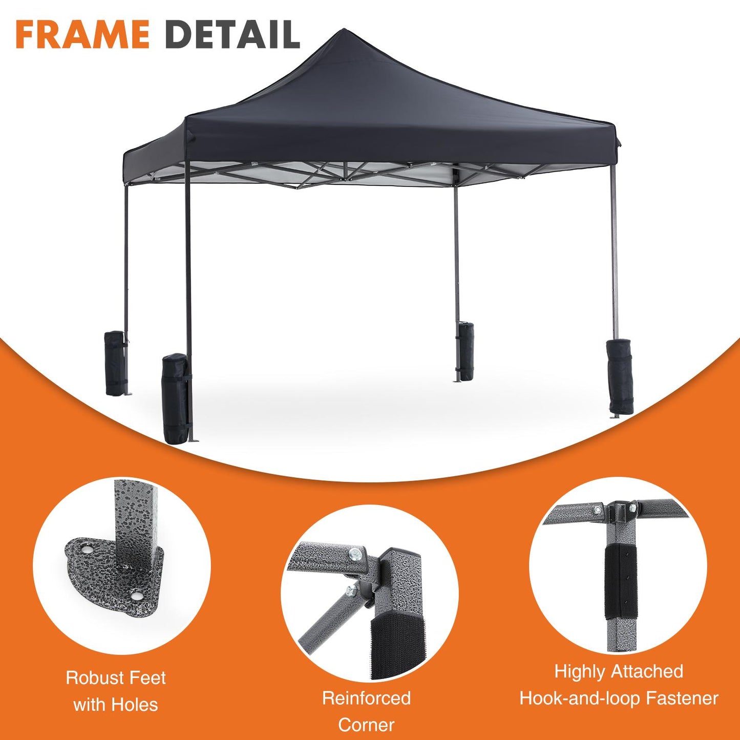 10 x 10ft Pop Up Canopy Tent Easy Setup Outdoor Shade Instant Portable Sun Shelter Canopy Tent for Parties Camping Beach