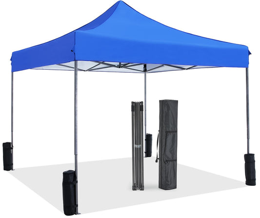 10 x 10ft Pop Up Canopy Tent Easy Setup Outdoor Shade Instant Portable Sun Shelter Canopy Tent for Parties Camping Beach