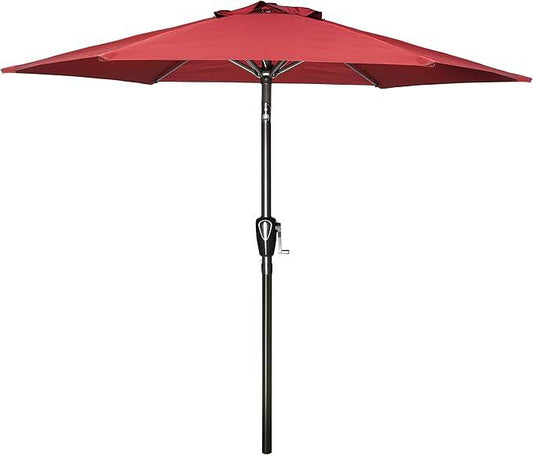 7.5 ft Polyester Crank Market Patio Umbrella with Tilt and Rust Resistant